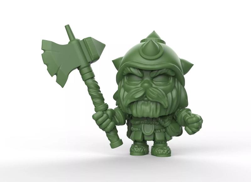 the dwarf toy figure holding axe