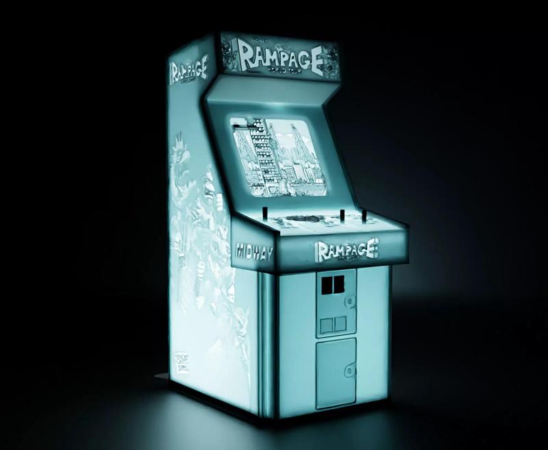 Rampage World Tour Arcade Cabinet with Lithophane