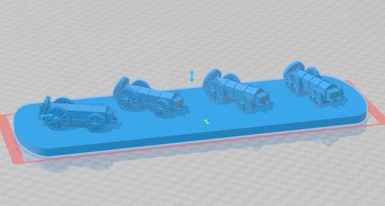 3mm French Foot Artillery Caissons
