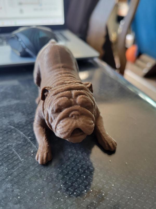 Realistic pouncing bulldog