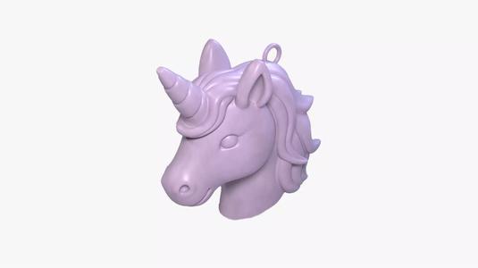 Unicorn Head Keychain Whimsical 3D STL File Printable Charm
