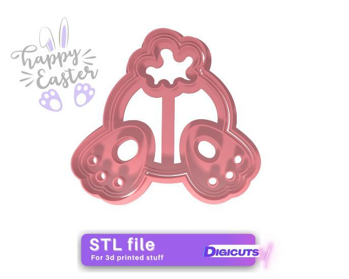 Easter rabbit feet cookie cutter STL file
