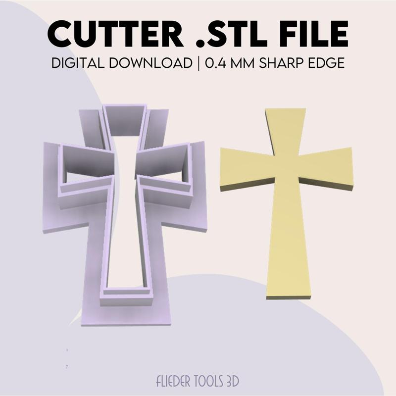 Cross Polymer Clay Cutter | Cross Cookie Cutter | STL Digital File