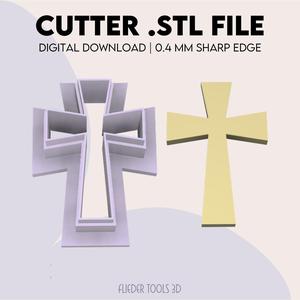 Cross Polymer Clay Cutter | Cross Cookie Cutter | STL Digital File