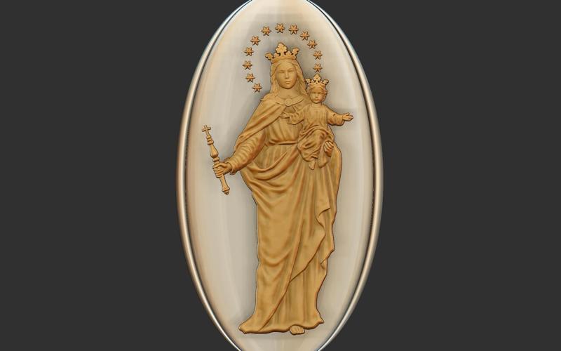 saint maria with king Jesus