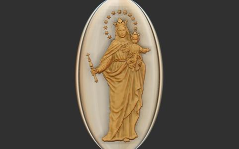 saint maria with king Jesus