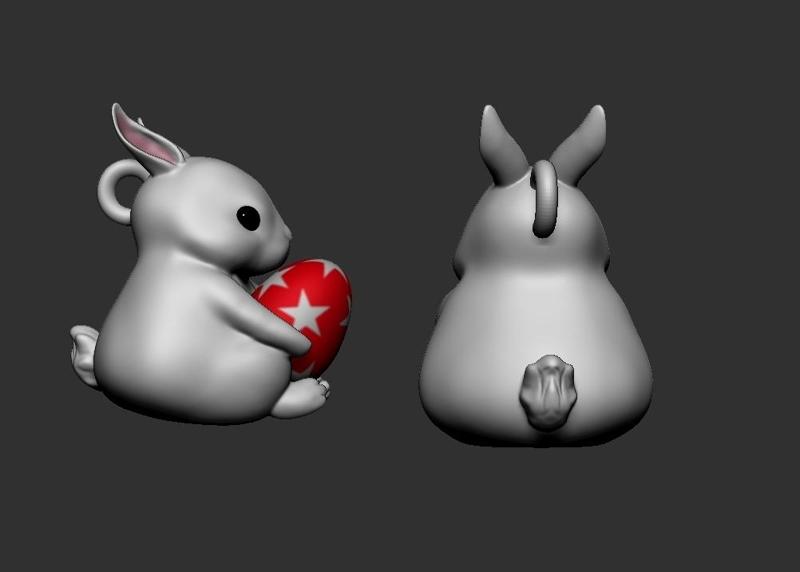 Easter bunny egg keychain