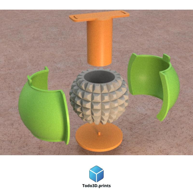 DECORATIVE SPHERICAL FLOWER POT AND TO MAKE SILICONE MOLDS 9 - SILICONE MOLD