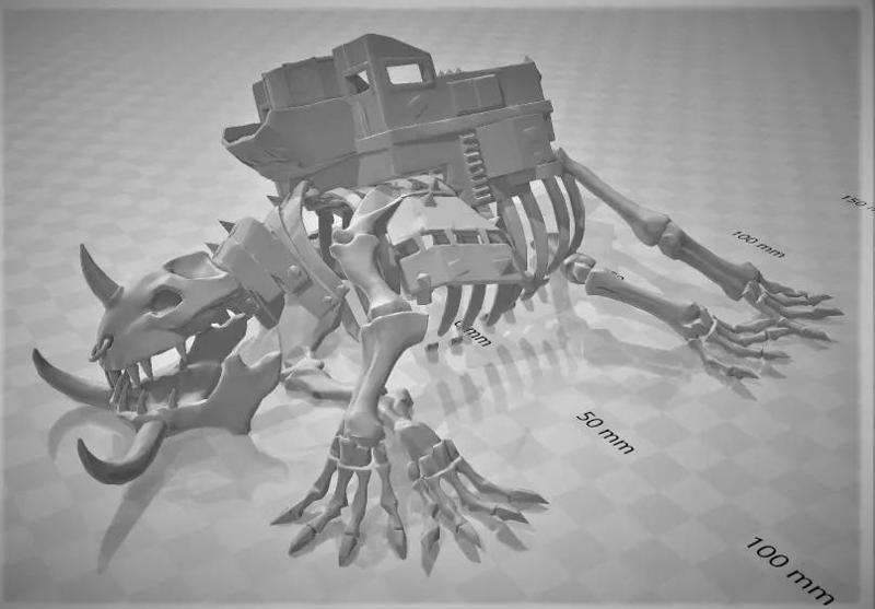 Gargantuan Orc Beast Skeleton - terrain piece