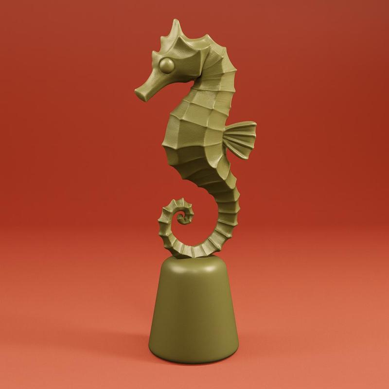 Seahorse Figurine on Base – 3D Printable STL Model