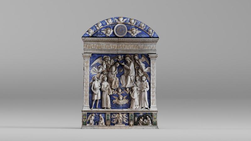 001633 Raw 3D Scan of Bas-Relief Coronation of the Virgin by Andrea della Robbia