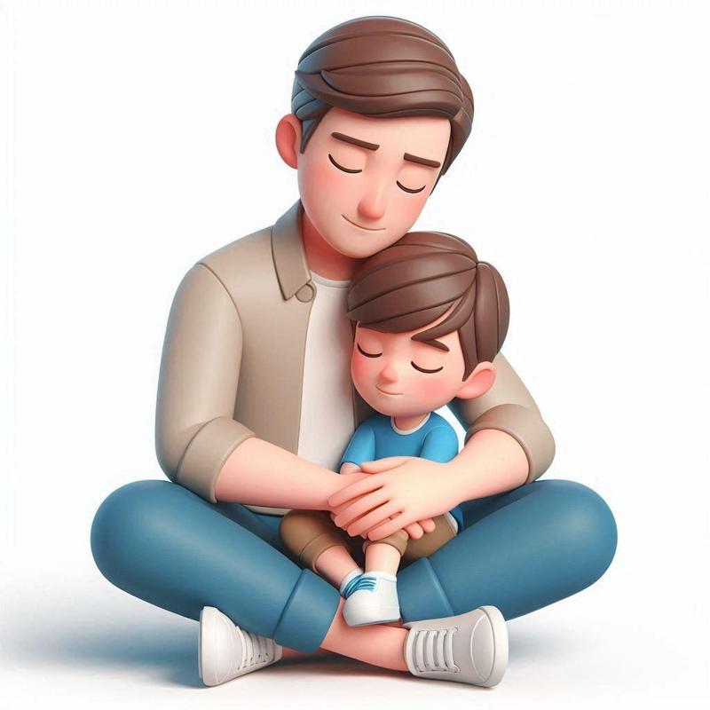 Father’s Day 3D Print – Modern Father and Son Sculpture, Stylish Gift & Decorative Model