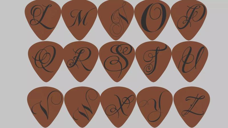 guitar picks 3d print ready all letters