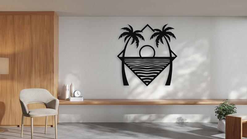 Tropical Sunset Palm Tree Wall Art Digital File