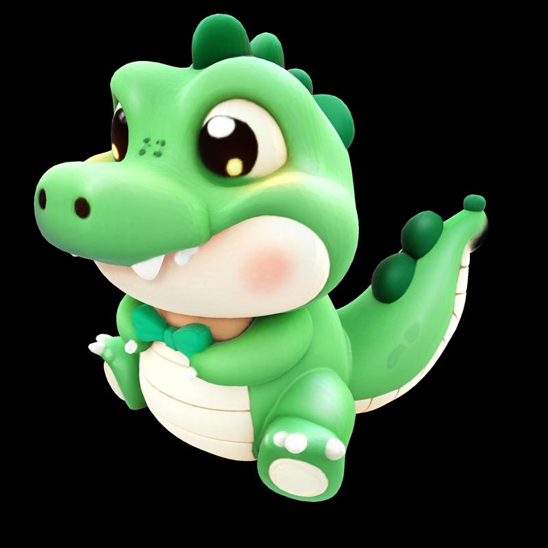 Chubby Croco Printable Cartoon Alligator Figurine