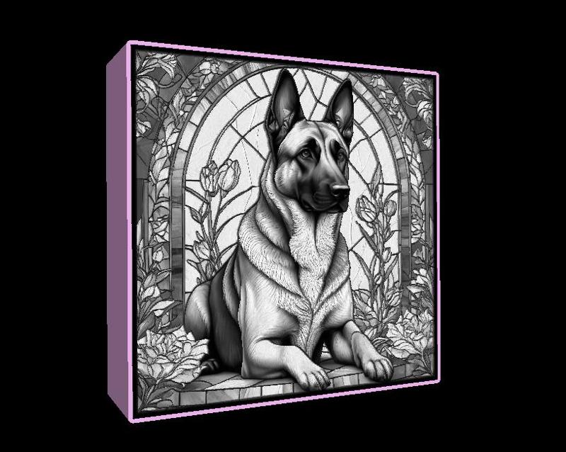 Lightbox Belgian Malinois lithophane