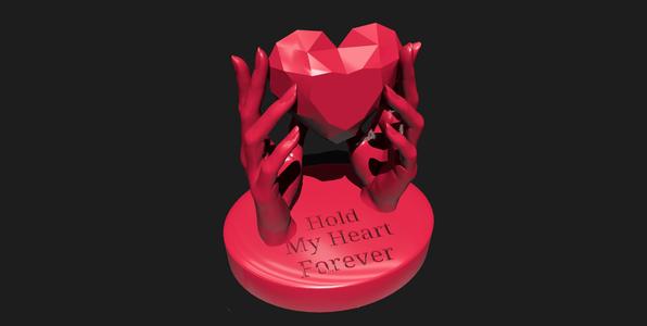 Hands holding heart sculpture, Hold my heart forever, Hand gesture statue, Love gift, engagement gift, marriage, proposal, diamond heart