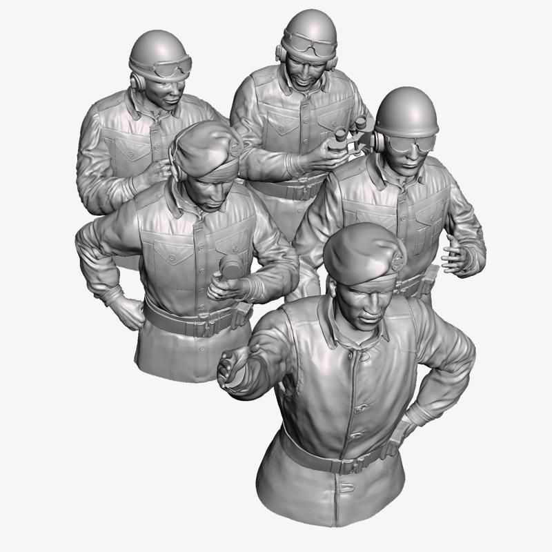 Printable  Figure British Tank Crew WW2 -  scale 1/10