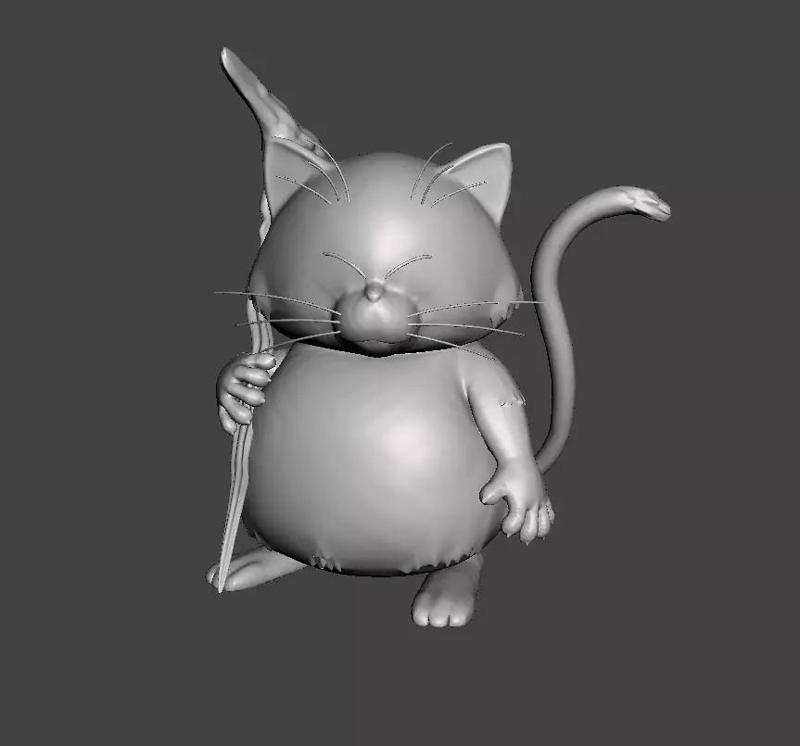 Korin 3D Model cat holding scythe