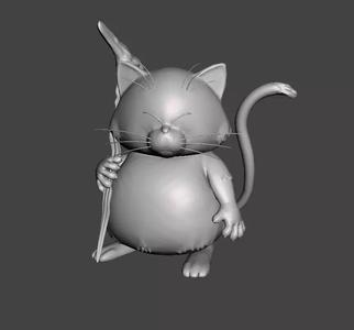 Korin 3D Model cat holding scythe