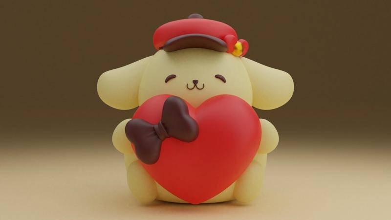 Pom pompompurin sanrio valentine figure