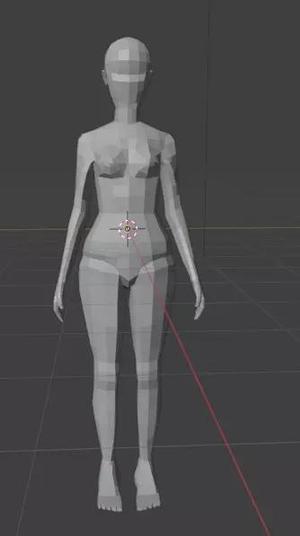 Low poly woman body