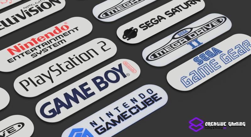 LOT *2 OF 26 DECORATIVE BANNERS, COLLECTION, VIDEO GAME CONSOLE BRAND.