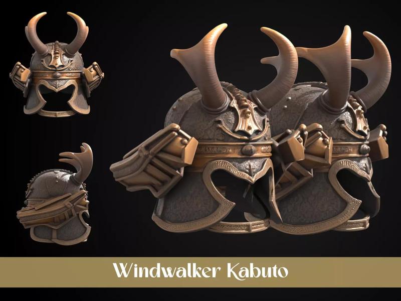 Stylized Samurai Helmet - Windwalker Kabuto