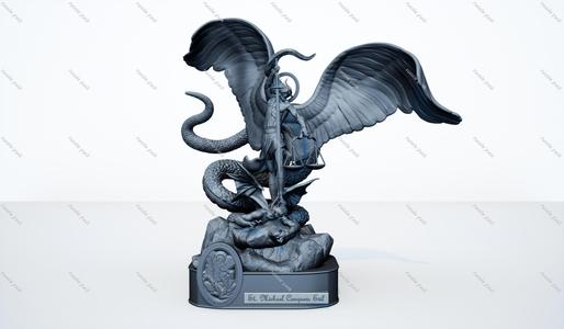 St. Michael the Archangel vs Demon – 3D Printable Statue