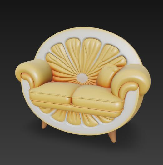 small lemon sofa, sofa, chair, armchair, decor, doll furniture, furniture