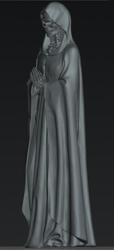 Santa Muerte Praying, Holy Death in Devotional