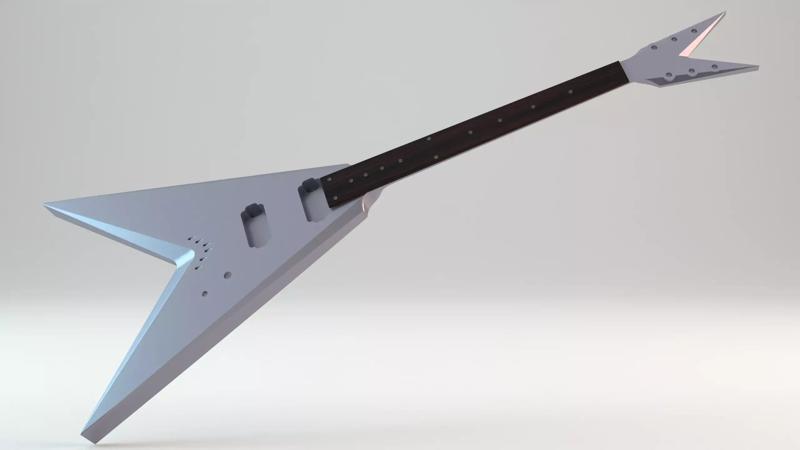 CNC Ready V guitar original design - 2 headstock options