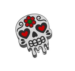 Drippy Sugar Skull Straw topper 2 sizes 3MF file included