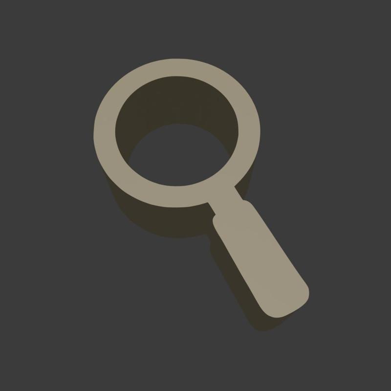 Magnifying Glass Symbol Meeple Silhouette – 3D Printable Game Token