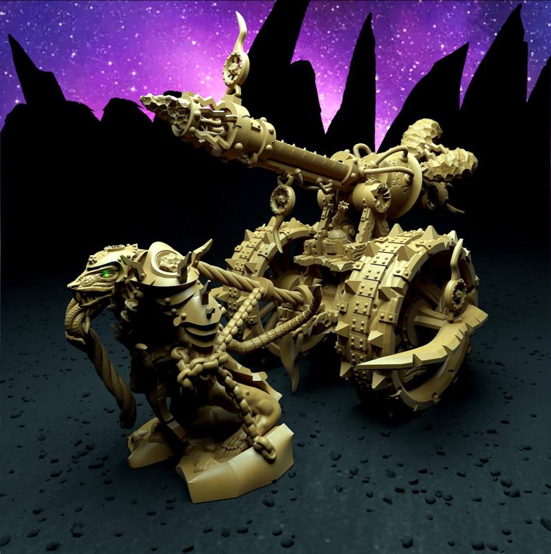 Ratkin Lighting Cannon Siege Weapon | Fantasy Miniature