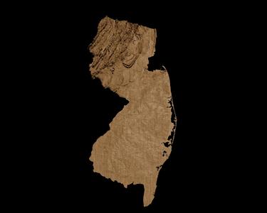 Topographic Map of New Jersey – 3D Terrain