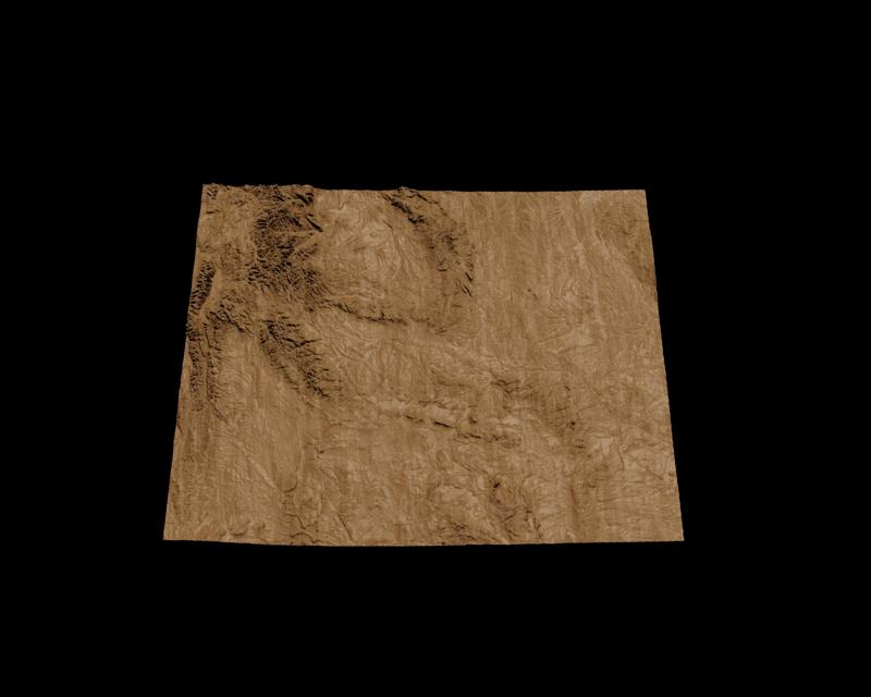Topographic Map of Wyoming – 3D Terrain