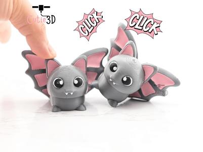 Cutie3D Chibi Bat Keycap Fidget Clicker Keychain - Cute Backpack Keychain