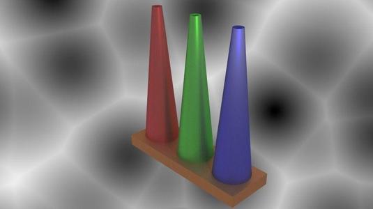 Vase set three colorful cones