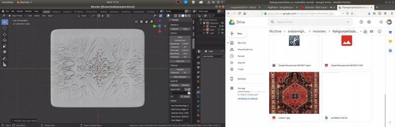 high poly carpet sculpted for 3D printing