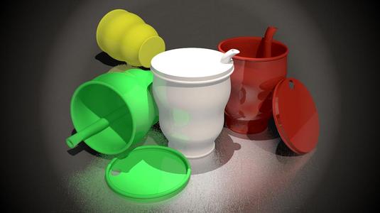 Watertight Cup with Straw and Lid
