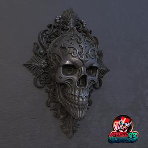 Gothic Skull Wall Mount -3dprint-stl