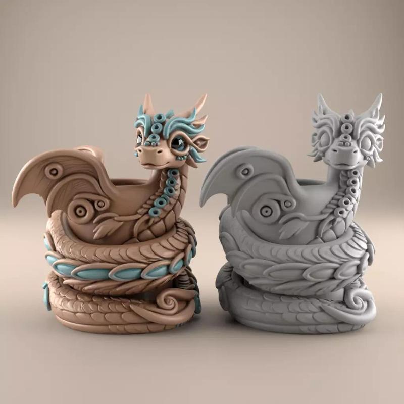 Magic Dragon Planter Candle Holder Fun Home Decor