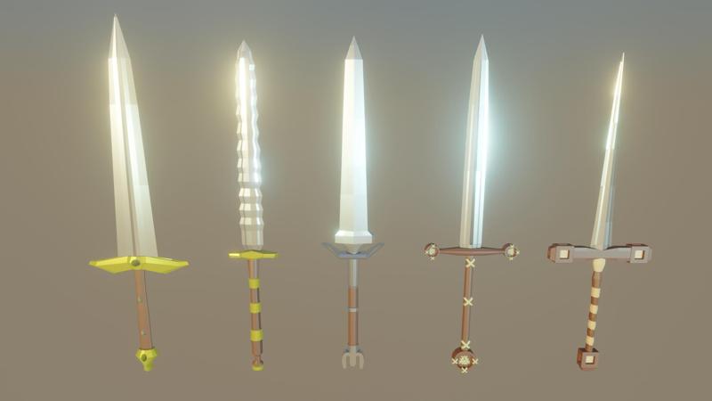 Low poly Long Sword Pack