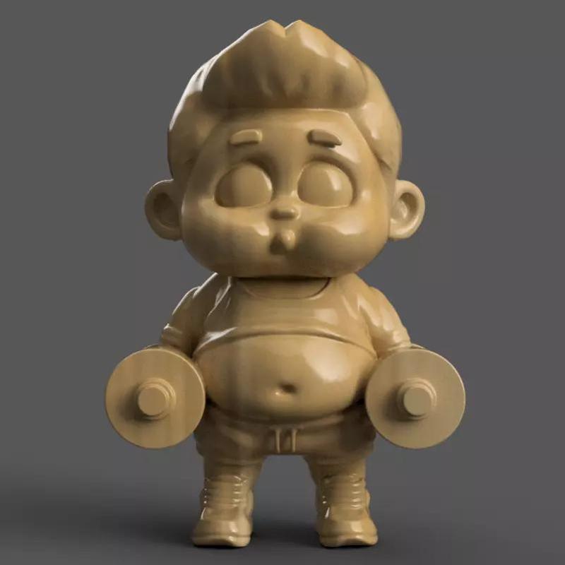 Cute Gym Baby 3D Model STL File for Fun Decoration