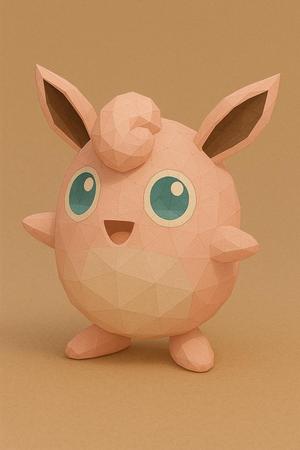 #040 Wigglytuff – Low Poly Pokémon