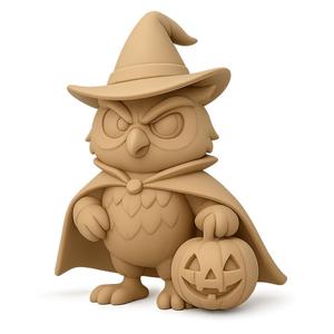 Owl Wearing Wizard Hat and Cape