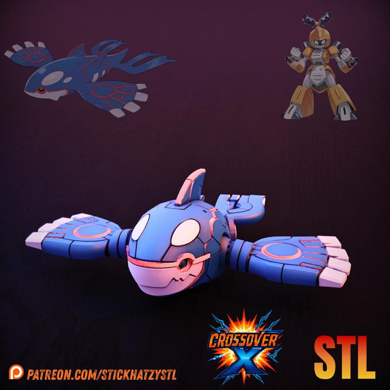 Kyogre x Medabot | STL Model | Anime Fusion Fan Art