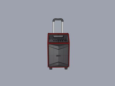 Red and black outdoor rod rolling speaker