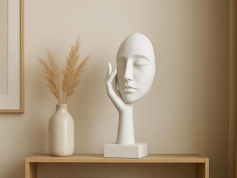 Home Decor Accent Art Woman Face Statue